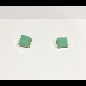 Kate Spade square stud earrings green